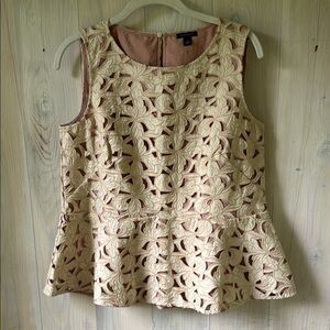 Ann Taylor Cotton Lace Embroidery Top Size S